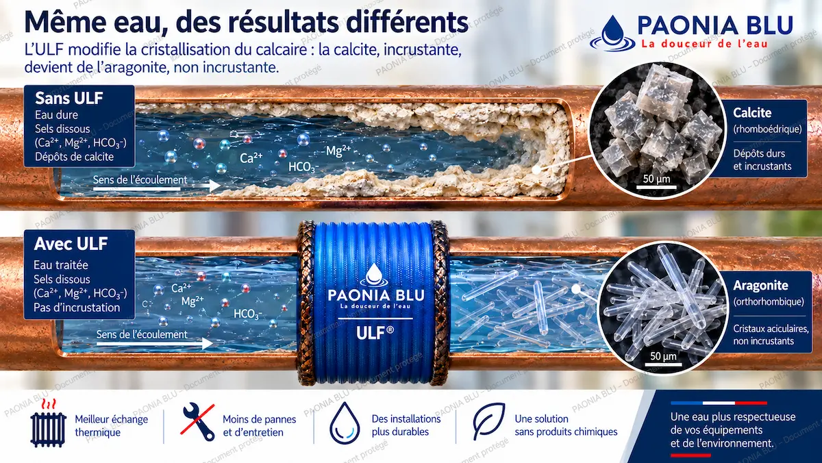 Technologie Paonia ULF et transformation de la cristallisation du carbonate de calcium vers l'aragonite